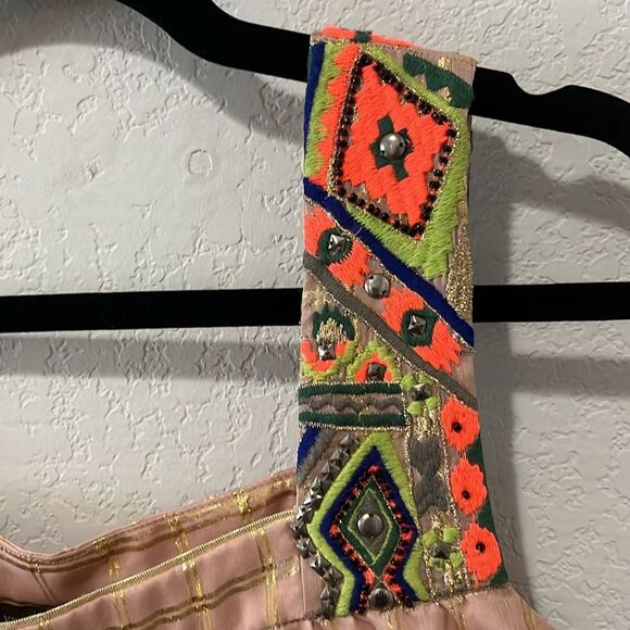 VINEET BAHL (Anthropologie) Sunlight Hours Tank Top, Pink/Gold Plaid, Size S - Picture 9 of 9